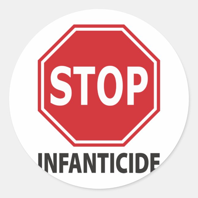 Stoppt Infantizid Runder Aufkleber (Vorderseite)