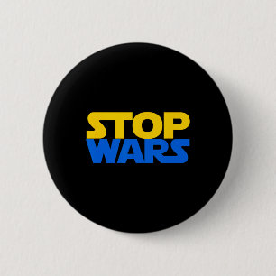 Stoppt Kriege Ukraine Slawa Ukrainische Flagge Son Button