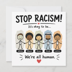 Stoppt Rassismus, wir sind alle Menschen Einladung