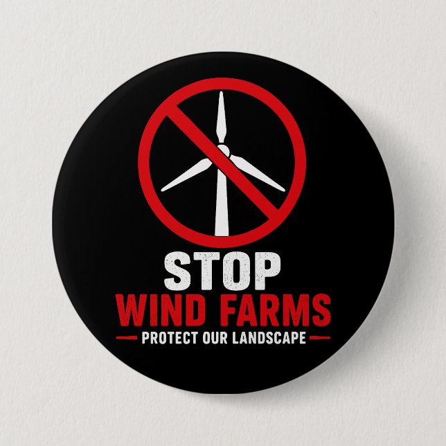 Stoppt Windparks, schützt unsere Landschaft Button (Vorderseite)