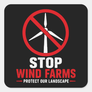 Stoppt Windparks, schützt unsere Landschaft Quadratischer Aufkleber