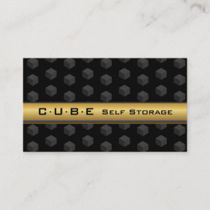 Storage Business Card Cube Box Black Gold 3D Visitenkarte