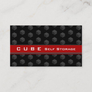 Storage Business Card Cube Box Black Red 3D Visitenkarte