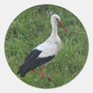 Storch 1 runder aufkleber