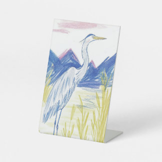 Storch aus einer Illusion Sockelschild