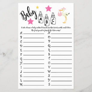 STORCH BABY ABC BABY SHOWER SPIELKARTE FLYER