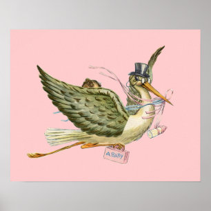 STORCH BABY MÄDCHEN DUSCHE ,creme Poster