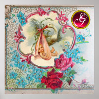 STORCH BABY MÄDCHEN DUSCHE Ruby Edelstein Monogram