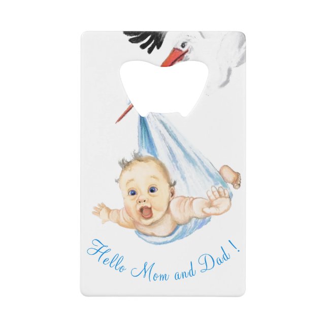 Storch Carry Baby Kreditkarte Flaschenöffner (Vorderseite)