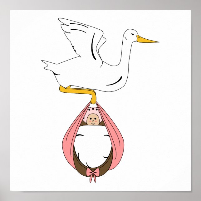 Storch Carry Baby Pink Poster (Vorne)