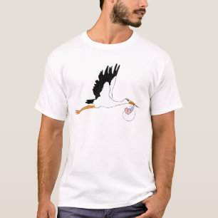 Storch, der Baby liefert T-Shirt
