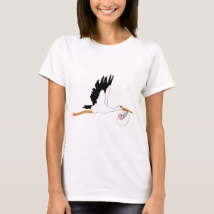 Storch, der Baby liefert T-Shirt