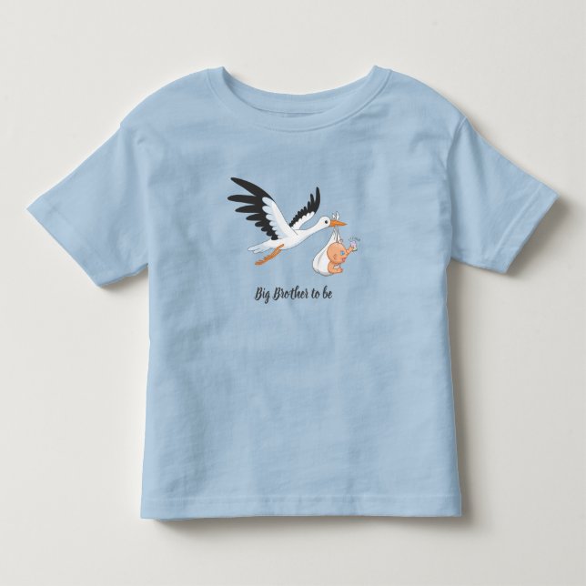 Storch, der einen Großen Bruder als Baby trägt Kleinkind T-shirt (Vorderseite)