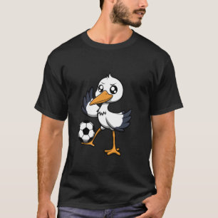 Storch Fußballspieler Ballsport Hobby T-Shirt