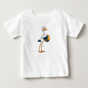 Storch im Bowling mit Bowlingball Baby T-shirt