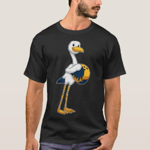 Storch im Bowling mit Bowlingball T-Shirt