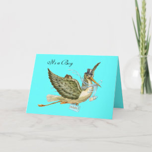 STORCH-JUNGE-BABY-SPRITZE EINLADUNG