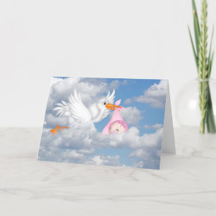 Storch Lieferkarte für Baby Mädchen Karte