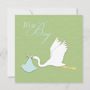 Storch liefert Boy Baby Shooter Einladung Platz