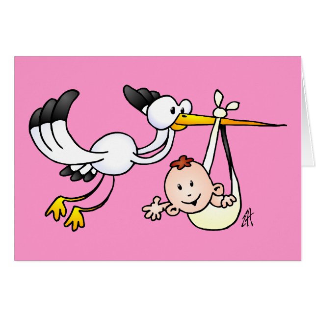 Storch mit Baby (Vorderseite (Horizontal))