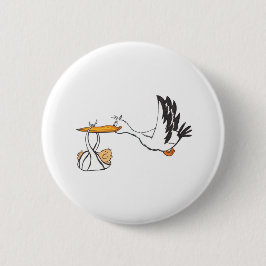 Storch mit Baby - Geschenk, damit die Eltern sind Button
