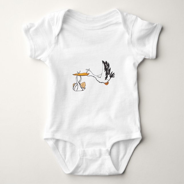 Storch mit Baby - Geschenk, damit die Eltern sind Strampler (Vorderseite)