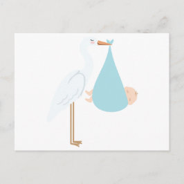 Storch mit Baby Postkarte