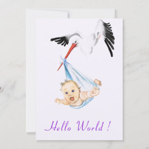 Storch mit Baby Shower Einladung Lustiges Design