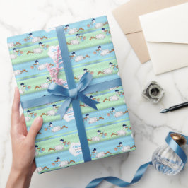 Storch mit einem Niedlichen kleinen Baby Geschenkpapier