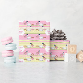Storch mit einem Niedlichen kleinen Mädchen Geschenkpapier
