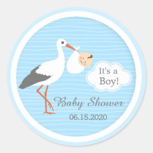 Storch mit niedlichem Baby-Baby-Babyaufkleber Runder Aufkleber