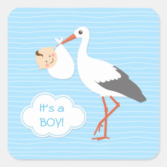 Storch mit niedlichem Baby You Sticker (Vorderseite)