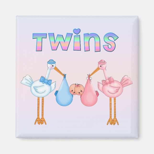 Storch mit Twins Magnet (Vorne)