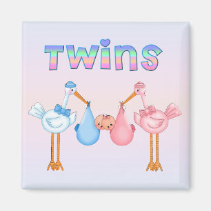 Storch mit Zwillingen Magnet