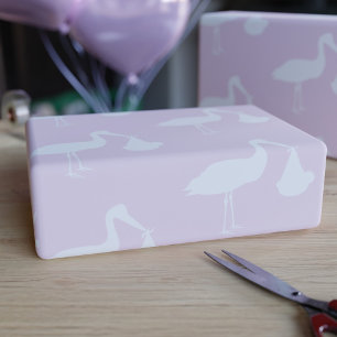 Storch Rosa Mädchen Baby-Party-Geschenkpapier Geschenkpapier