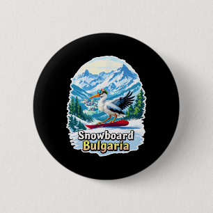 Storch Snowboarden in schönem Bulgarien Button