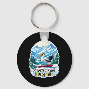 Storch Snowboarden in schönem Bulgarien Schlüsselanhänger