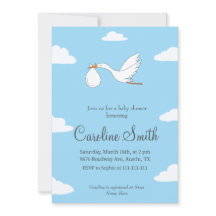 Storch Special Delivery Baby Shower Einladung