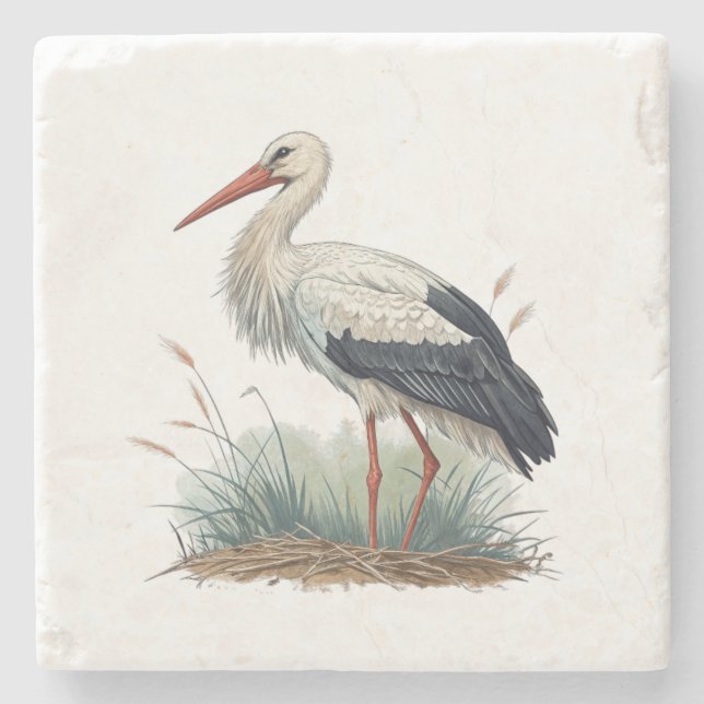 Storch Steinuntersetzer (Vorderseite)