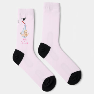 Storch Tragend Baby Funny Socks - Custom Text Socken