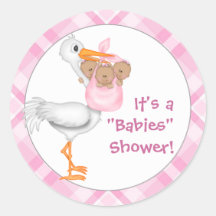 Storch & Triplet Girls (dunkle Haut) Kinderdusche