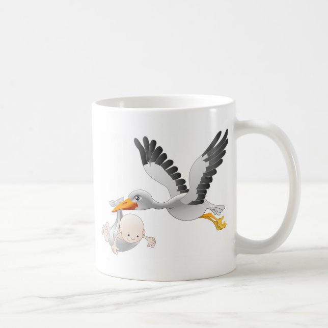 Storch und Baby Kaffeetasse (Rechts)