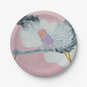 Storch-und Baby-Pappteller Pappteller