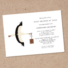 Storch und Paket Baby Dusche per Post Einladung