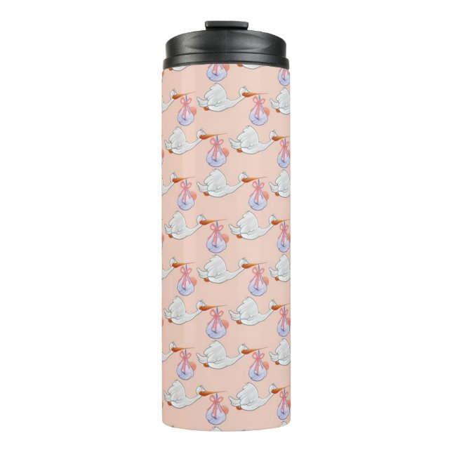 Storchen mit Baby Thermosbecher (Vorderseite)