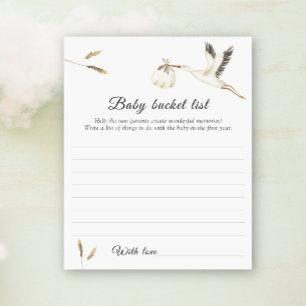Storchenbaby-Dusche - Baby Eimer List-Spiel
