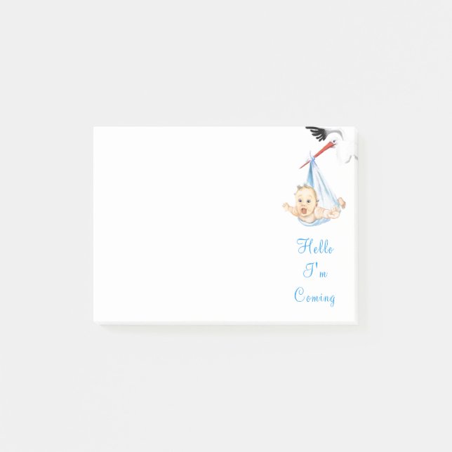 StorchenBaby - Hallo - Fügen Sie Ihren Text / Ihre Post-it Klebezettel (Vorderseite)