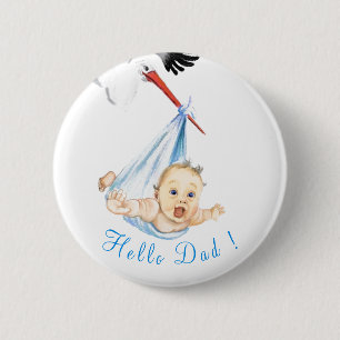 Storchenhalter Baby Funny Button - Benutzerdefinie