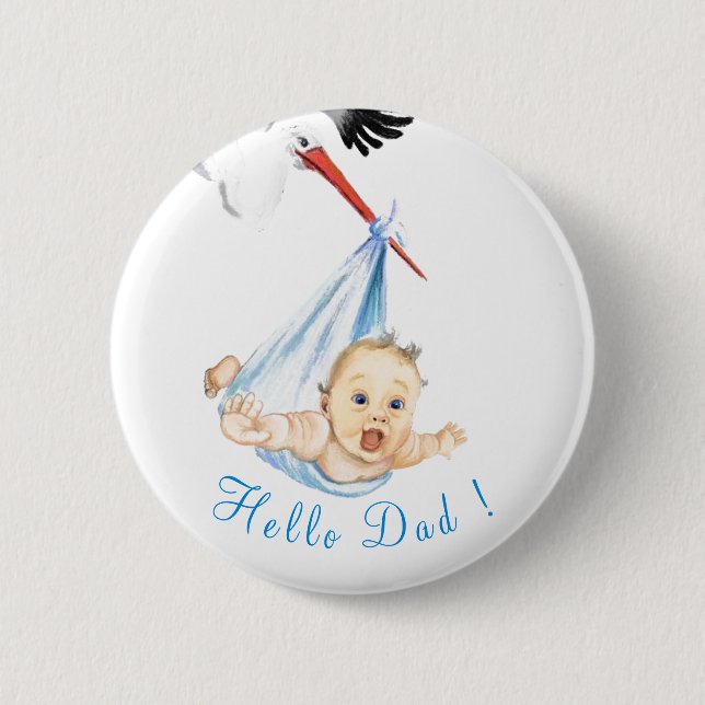 Storchenhalter Baby Funny Button - Benutzerdefinie (Vorderseite)