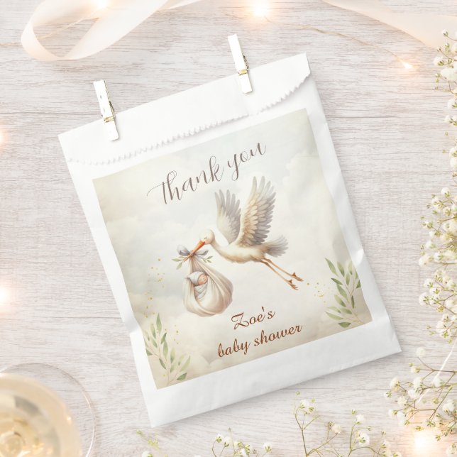 Storchgeschlechtsneutrale klassische Babydusche Geschenktütchen (Ausgeschnitten)